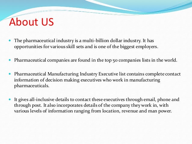 pharmaceutical manufacturing industry executives list pharmaceutical manufacturing industry executives list