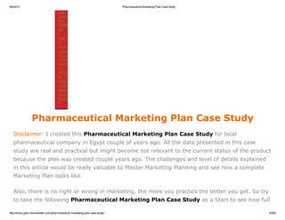 Pharmaceutical marketing plan case study | PDF
