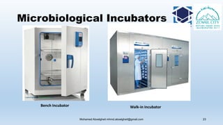 Microbiological Incubators
Mohamed Aboelgheit mhmd.aboelgheit@gmail.com 23
Bench Incubator Walk-in Incubator
 