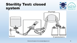 Sterility Test: closed
system
Mohamed Aboelgheit mhmd.aboelgheit@gmail.com 54
 