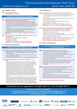 Pharmaceutical Microbiology West Coast 2018 | PDF