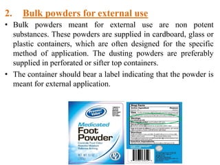 Compound Powder Label Pharmaceutical powders, B.pharm, Pharm.D | PDF