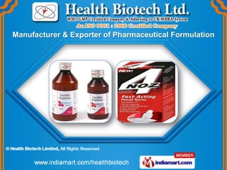 Manufacturer & Exporter of Pharmaceutical Formulation
 