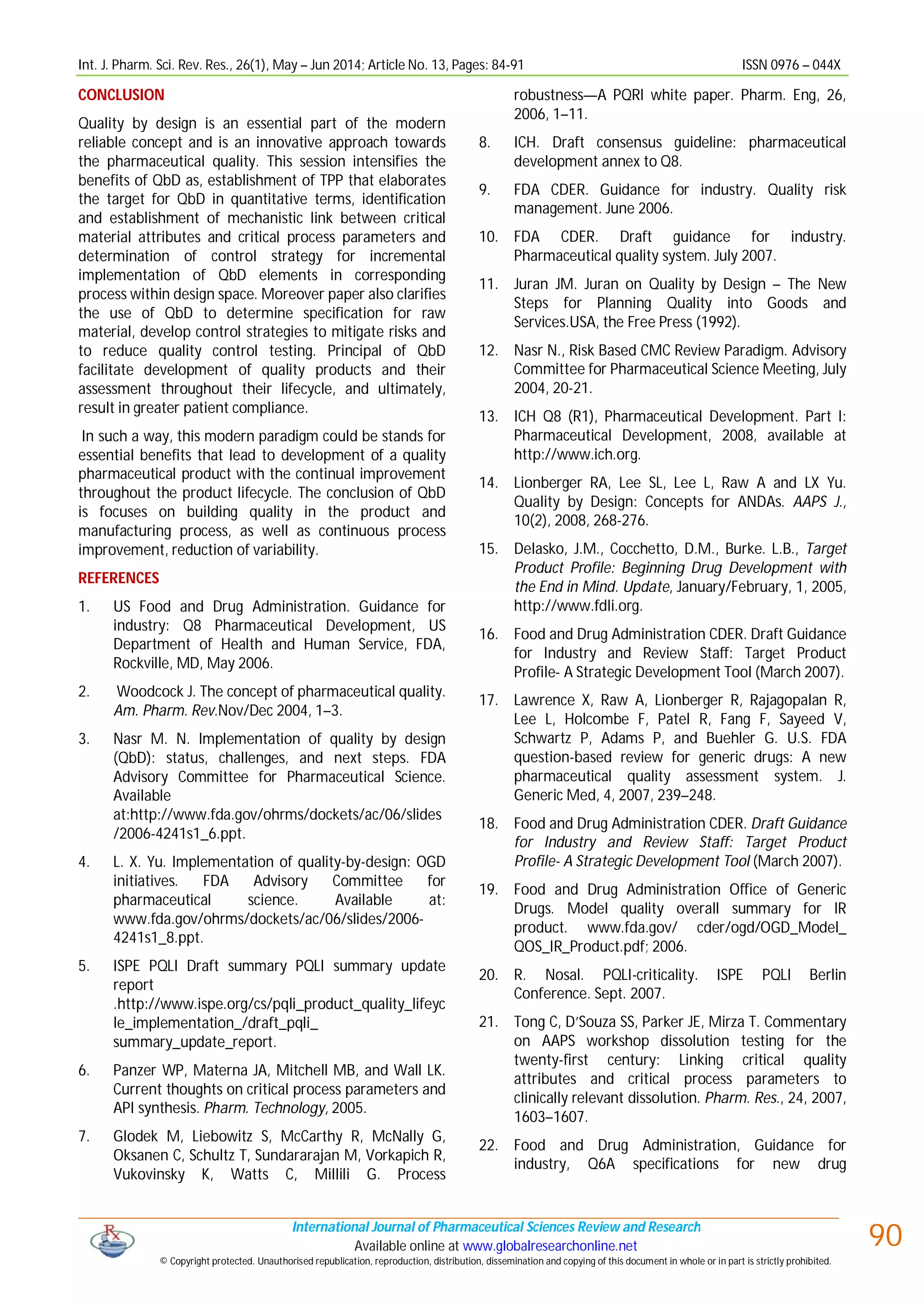 Pharmaceutical QbD concepts for drug development | PDF