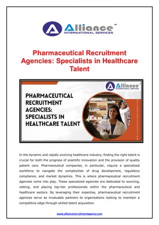 Pharmaceutical Recruitment Agencies - Specialists in Healthcare 