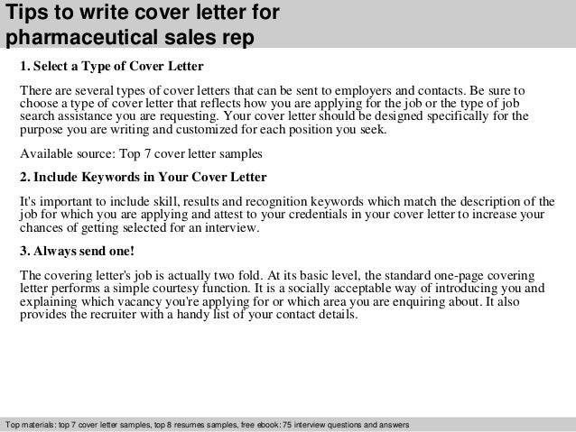 Pharmaceutical sale cover letter example