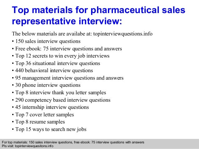 pharmaceutical sales interview questions and answers