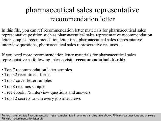 pharmaceutical sales representative recommendation letter letter of recommendation for sales
