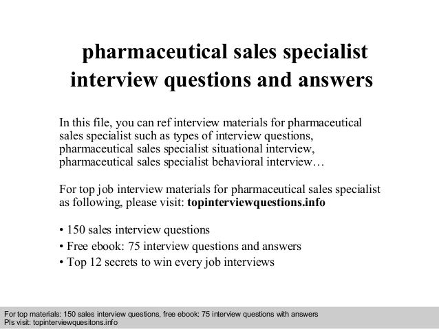 pharmaceutical sales interview questions and answers