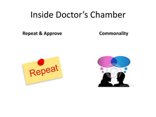 Inside Doctor’s Chamber
Repeat & Approve

Commonality

 