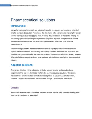Pharmaceutical solutions | DOC
