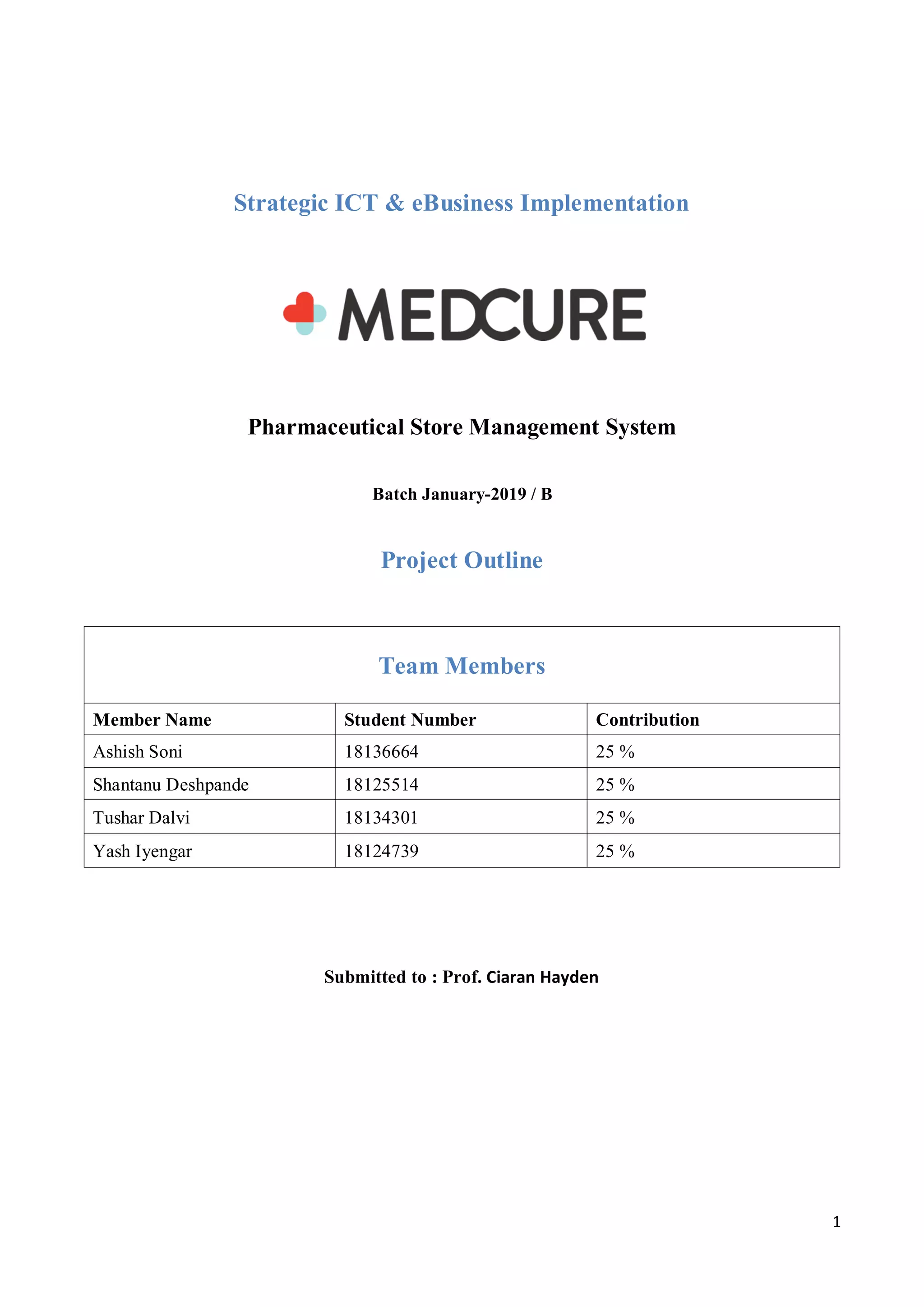 Pharmaceutical store management system | PDF