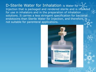 Pharmaceutical water | PPTX