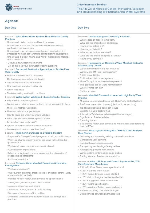 Pharmaceutical water system validation pdf september 2017