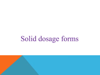 Solid dosage forms
 