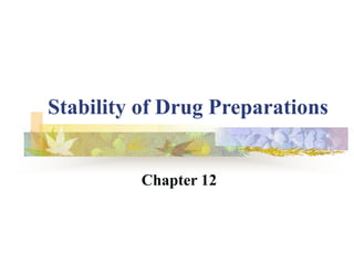 Stability of Drug Preparations
Chapter 12
 