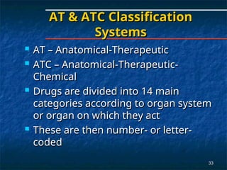 Atc Classification Examples Clinical Pharmacology Pharmacodynamics.ppt
