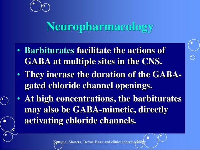 Pharmacodynamics Of Benzodiazepines Barbiturates And Newer Hypnotics