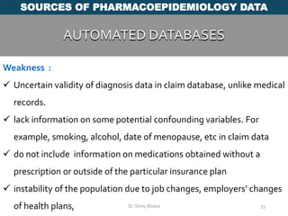 Database Instability Pharmacoepidemiology | PPTX
