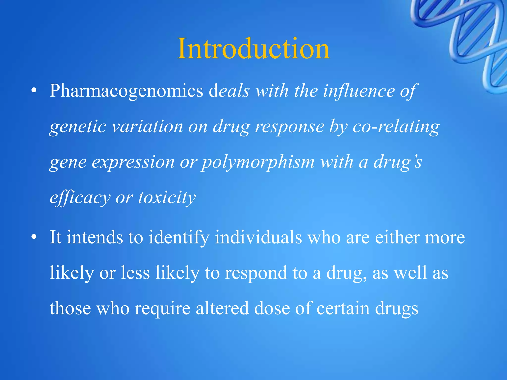 Pharmacogenomics | PPTX | Genetics | Science