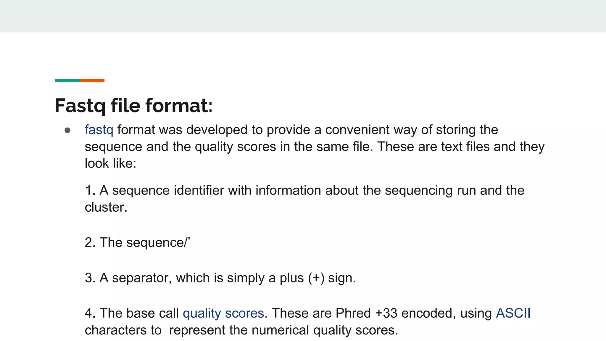 NGS File formats | PPTX
