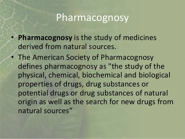 Pharmacognosy Drugs Chart Pdf