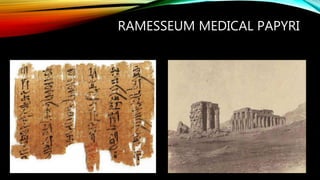 RAMESSEUM MEDICAL PAPYRI
 