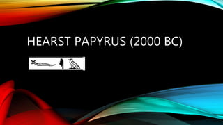 HEARST PAPYRUS (2000 BC)
 