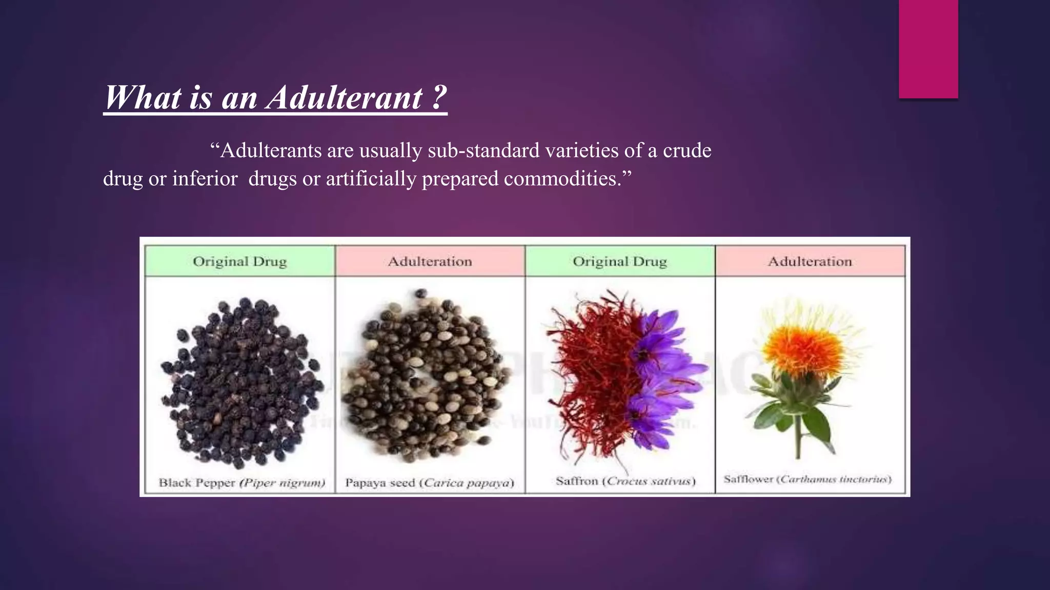 Adulteration of Drugs in Detail with Factors. | PPT