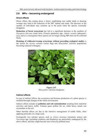 Wild, protected and cultivated medicinal plants; medicinal plant breeding; plant biotechnology
67
2.7 Protection of MPs
De...