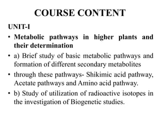 Pharmacognosy and phytochemistry ii (theory) | PPT