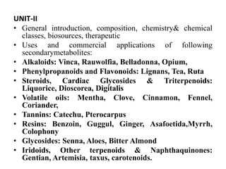 Pharmacognosy and phytochemistry ii (theory) | PPT