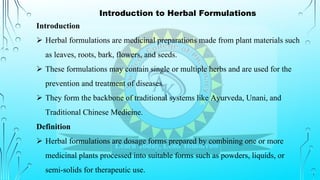 Multiple Formulations Introduction to herbal formulations, Pharmacognosy Chapter -10, D ...