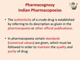Pharmacognosy part 1
