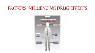 FACTORS INFLUENCING DRUG EFFECTS
 