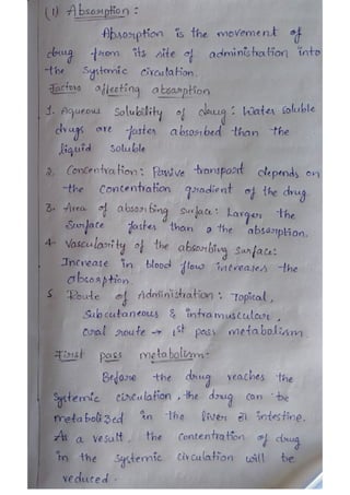 Pharmacokinetics - Absorption, Distribution.pdf
