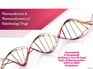 Pharmacokinetics &
Pharmacodynamics of
Biotechnology Drugs
 