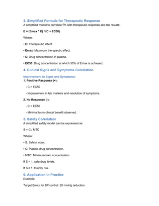 Pharmacokinetics and Therapeutics Correlation Simplified Approach | PDF