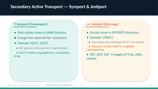 Pharmacokinetics: Membrane Transport and Drug Absorption Mechanisms | PPTX