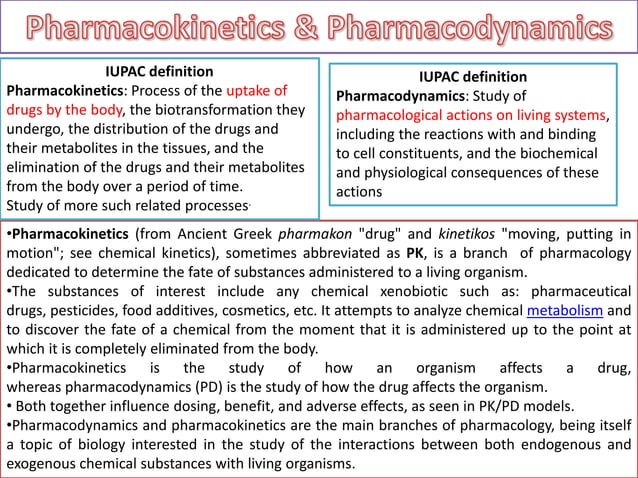 Pharmacokinetics and Pharmacodynamics (Pharmaceutical Biotechnology) | PPT