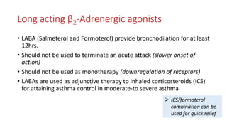 Pharmacological agents in bronchial asthma and copd | PPTX