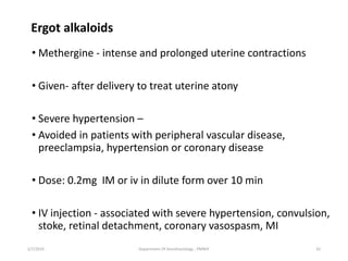 Mathrgine Inj Pharmacological agents in obs and placental transfer of drugs | PPTX