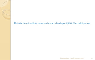 Pharmacologie Franck Rencurel 2020 11
II-1 rôle du microbiote intestinal dans la biodisponibilité d’un médicament
 