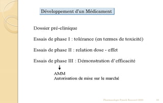 Développement d’un Médicament
Pharmacologie Franck Rencurel 2020 83
 