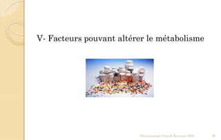 Pharmacologie Franck Rencurel 2020 90
V- Facteurs pouvant altérer le métabolisme
 