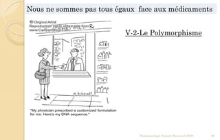 Pharmacologie Franck Rencurel 2020 98
Nous ne sommes pas tous égaux face aux médicaments
V-2-Le Polymorphisme
 