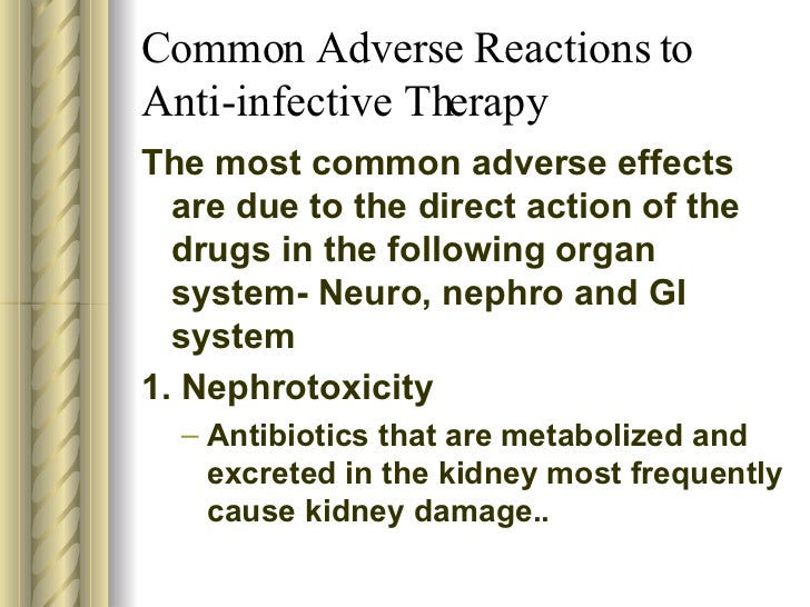 Side effects to sulfa drugs