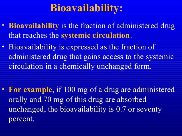 Pharmacology Bioavailability
