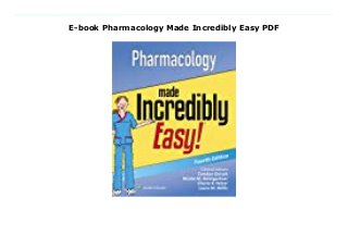 E-book Pharmacology Made Incredibly Easy PDF
Download Here https://auto-download-05.blogspot.com/?book=1496326326 Get all the basics on drug therapies—and administer drugs confidently and accurately—with the newly updated Pharmacology Made Incredibly Easy, 4th Edition. Written in the enjoyable, award-winning Incredibly Easy style, this easy-to-follow, fully illustrated guide offers step-by-step direction on the medication process, from assessing patient needs, to planning care, to implementation and positive outcomes. Strengthen your understanding of your class materials, get ready for the NCLEX® or certification exam, and administer drug therapies—safely and effectively!Build a strong platform of pharmacology knowledge and skills with. . .NEW and updated content on the newest approved medications and dosages and NEW tables listing:NEW vaccines and treatment for biological weapons exposureNEW treatment and antidotes for chemical weapons exposureNEW herbal drugs contentNEW icons and images that clarify contentRevised and updated content on the concepts of pharmacokinetics, pharmacodynamics, and pharmacotherapeuticPharmacology basics – How drugs are derived, developed, classified, and administered; classes of drugs by body system; their uses and mechanisms“Nurse Joy” and “Nurse Jake” illustrated characters offering tips and insights throughoutQuick-scan format with concise, bulleted contentHundreds of illustrations and diagrams explaining key concepts and providing clear direction on administering drugs; drug distribution, absorption, and metabolism; potential drug interactions; adverse reactions; how different classes of drugs work in different body systemsSpecial chapter features:Just the facts – A quick summary of chapter contentAdvice from the experts – Experienced practitioners’ insightsPrototype pro – Actions, indications, and nursing considerations for common prototype drugsNursing process – Patient assessment, diagnosis, outcome goals, implementation, and evaluation for each type and
class of drugPharm function – Illustrating how drugs act in the body; recognizing and treating adverse reactionsBefore you give that drug – Warnings to consider before you administer a drugEducation edge – Information to share with your patientQuick quiz – End-of-chapter questions with answers/explanations, to help you remember the essentialsEnd-of-book multiple-choice Q&A; Quick Guides to Medication Safety, Ophthalmic and Dermatologic Drugs, and Abbreviations to Avoid; Glossary of essential pharmacology terms. Read Online PDF Pharmacology Made Incredibly Easy, Download PDF Pharmacology Made Incredibly Easy, Read Full PDF Pharmacology Made Incredibly Easy, Read PDF and EPUB Pharmacology Made Incredibly Easy, Download PDF ePub Mobi Pharmacology Made Incredibly Easy, Downloading PDF Pharmacology Made Incredibly Easy, Download Book PDF Pharmacology Made Incredibly Easy, Download online Pharmacology Made Incredibly Easy, Download Pharmacology Made Incredibly Easy Lippincott Williams &Wilkins pdf, Read Lippincott Williams &Wilkins epub Pharmacology Made Incredibly Easy, Read pdf Lippincott Williams &Wilkins Pharmacology Made Incredibly Easy, Download Lippincott Williams &Wilkins ebook Pharmacology Made Incredibly Easy, Read pdf Pharmacology Made Incredibly Easy, Pharmacology Made Incredibly Easy Online Read Best Book Online Pharmacology Made Incredibly Easy, Download Online Pharmacology Made Incredibly Easy Book, Download Online Pharmacology Made Incredibly Easy E-Books, Read Pharmacology Made Incredibly Easy Online, Read Best Book Pharmacology Made Incredibly Easy Online, Read Pharmacology Made Incredibly Easy Books Online Download Pharmacology Made Incredibly Easy Full Collection, Read Pharmacology Made Incredibly Easy Book, Download Pharmacology Made Incredibly Easy Ebook Pharmacology Made Incredibly Easy PDF Download online, Pharmacology Made Incredibly Easy pdf Read online, Pharmacology Made
Incredibly Easy Download, Read Pharmacology Made Incredibly Easy Full PDF, Read Pharmacology Made Incredibly Easy PDF Online, Download Pharmacology Made Incredibly Easy Books Online, Download Pharmacology Made Incredibly Easy Full Popular PDF, PDF Pharmacology Made Incredibly Easy Read Book PDF Pharmacology Made Incredibly Easy, Download online PDF Pharmacology Made Incredibly Easy, Read Best Book Pharmacology Made Incredibly Easy, Download PDF Pharmacology Made Incredibly Easy Collection, Download PDF Pharmacology Made Incredibly Easy Full Online, Read Best Book Online Pharmacology Made Incredibly Easy, Read Pharmacology Made Incredibly Easy PDF files
 