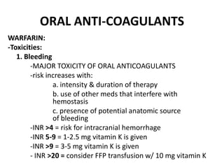 PHARMACOLOGY - Oral Anticoagulants | PDF